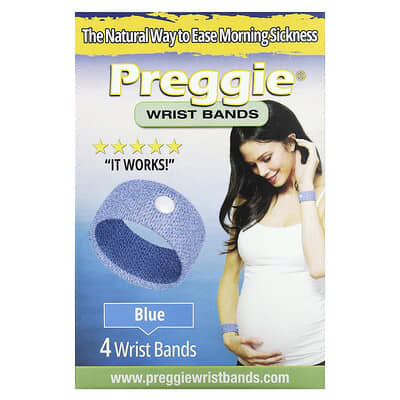 Preggie, Wristbands, Blue, 4-pack