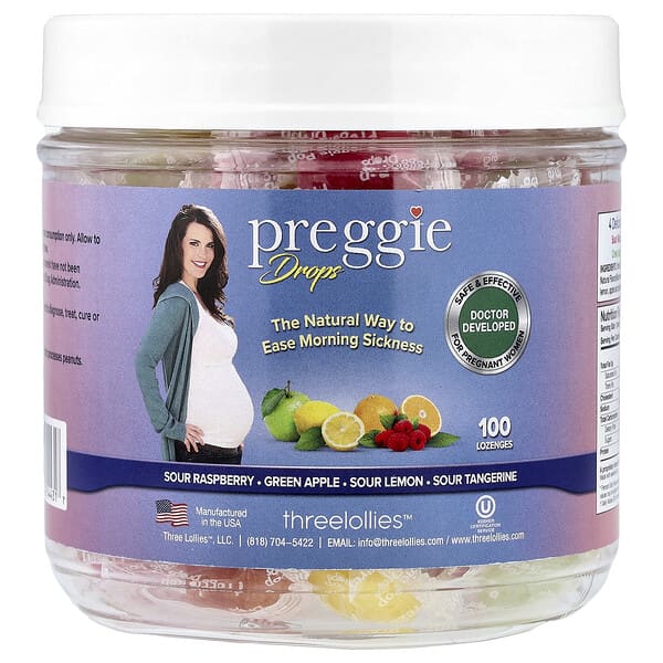 Preggie, Preggie Drops, Surtido, 100 pastillas