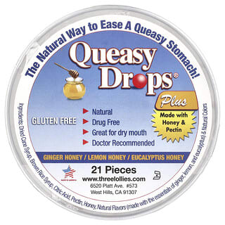 Preggie, Queasy Drops® Plus, Assorted Honey, 21 Pieces