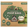 Earth Friendly Poop Bags, Super Duper Pack, Unscented, 50 Rolls, 750 Bags, 2 Dispensers