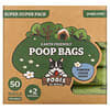 Earth Friendly Poop Bags, Super Duper Pack, Powder Fresh, 50 Rolls, 750 Bags, 2 Dispensers