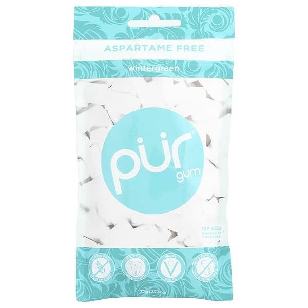 The PUR Company, 口香糖，冬青味，55 片，2.72 盎司（77 克）