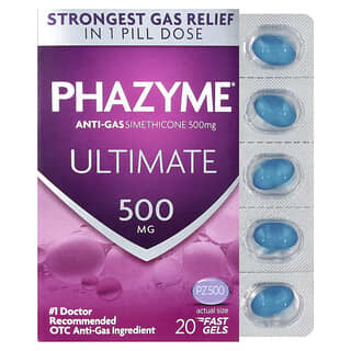 Phazyme, Ultimate, Anti-Gas Simethicone, 500 mg, 20 Fast Gels