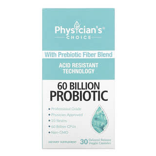 Physician's Choice, Probiótico con 60.000 millones de UFC, 30 cápsulas vegetales de liberación retardada