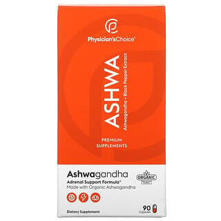 Physician's Choice, Ashwa, Ashwagandha y extracto de pimienta negra, 90 cápsulas