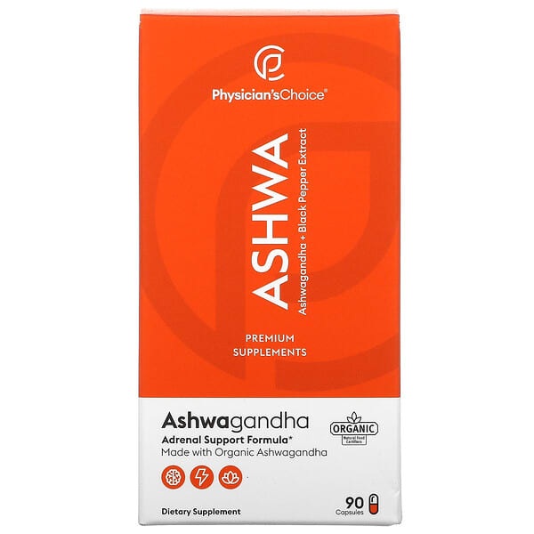 Physician's Choice, Ashwa, Ashwagandha + Black Pepper Extract, 90 Capsules