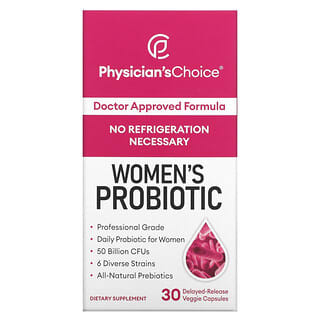 Physician's Choice, بروبيوتيك للنساء‏، 50 مليار وحدة تشكيل مستعمرة، 30 كبسولة نباتية تدريجية الإطلاق