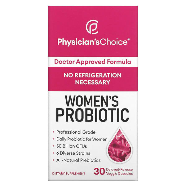Physician's Choice‏, פרוביוטיקה לנשים,‏ 50 מיליארד יחידות יוצרות מושבה, 30 כמוסות צמחיות בשחרור מעוכב