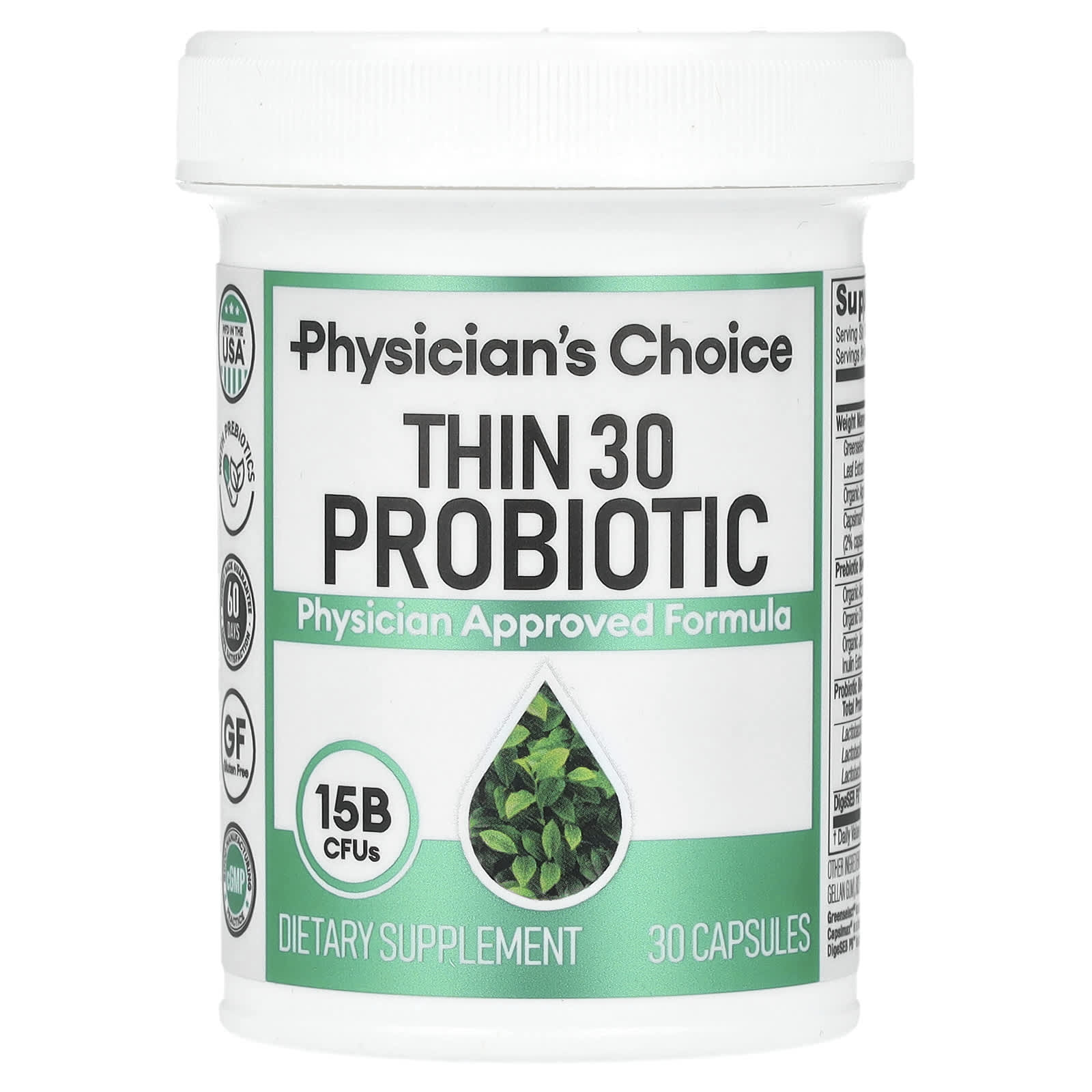 Physicians Choice Thin 30 Probiotic Reviews Physician's Choice, Thin 30 Probiotic, 15 Billion CFUs, 30 Capsules