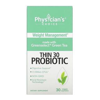 Physician's Choice, Thin 30 Probiotic, 15 Billion CFUs, 30 Veggie Capsules
