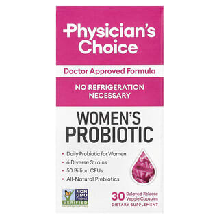 Physician's Choice‏, פרוביוטיקה לנשים,‏ 50 מיליארד יחידות יוצרות מושבה, 30 כמוסות צמחיות בשחרור מעוכב