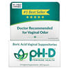 pH-D Feminine Health, Ácido Bórico Supositórios Vaginais, 600 mg, 24 Supositórios
