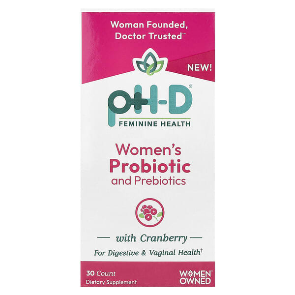 pH-D Feminine Health, 女性益生菌和益生元，含蔓越橘，30 粒膠囊