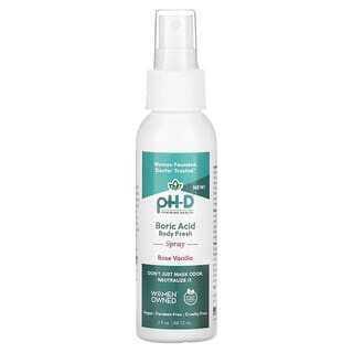 pH-D Feminine Health, Ácido bórico, Spray refrescante para el cuerpo, Rosa y vainilla`` 88,72 ml (3 oz. Líq.)
