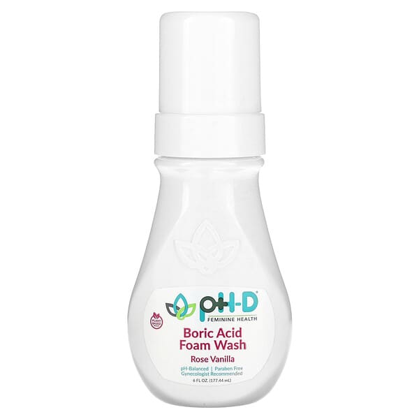 pH-D Feminine Health, Boric Acid Foam Wash, Rose Vanilla , 6 fl oz (177.44 ml)