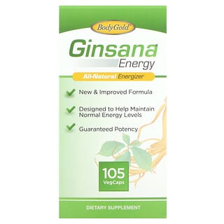 BodyGold, Ginsana Energy, Energizante completamente natural, 105 cápsulas vegetales