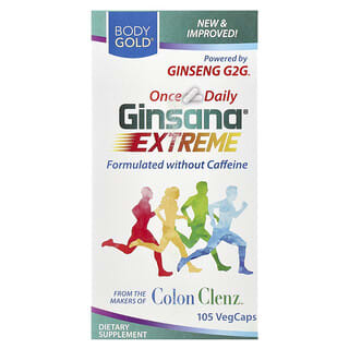 BodyGold, Ginsana Energy, Energizante completamente natural, 105 cápsulas vegetales