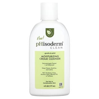pHisoderm, Clean, Moisturizing Cream Cleanser, For Dry or Combination Skin, 6 fl oz (177 ml)