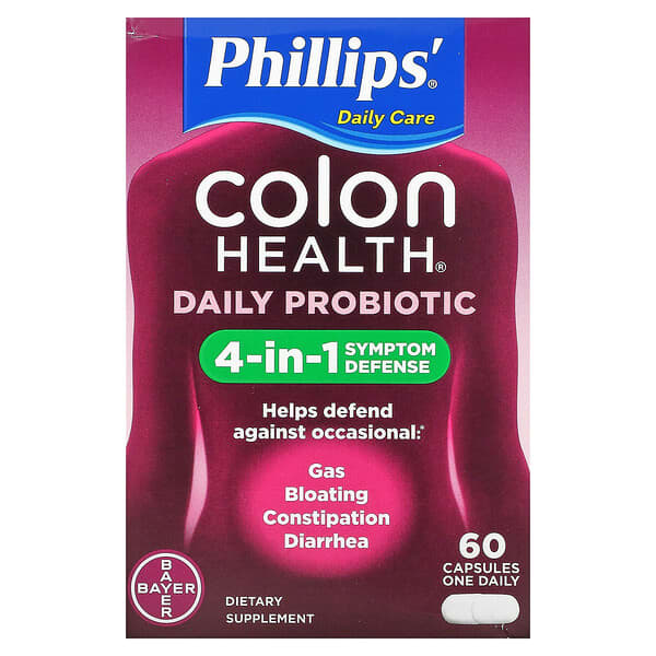 Phillips (فيليبس)‏, بروبيوتيك لصحة القولون اليومي ، 60 كبسولة