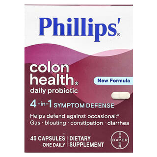Phillip's, Probiótico Diário da Saúde do Cólon, 45 Cápsulas
