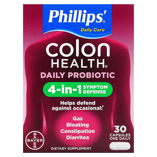 Phillips (فيليبس)‏, Colon Health، مكمل غذائي يومي من البروبيوتيك، 30 كبسولة