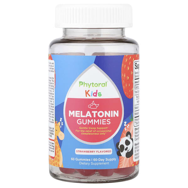 Phytoral, Kids, Melatonin Gummies, Strawberry, 60 Gummies