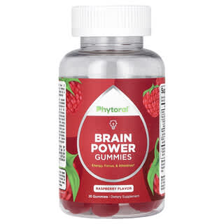 Phytoral, жувальні таблетки Brain Power, малина, 30 жувальних таблеток