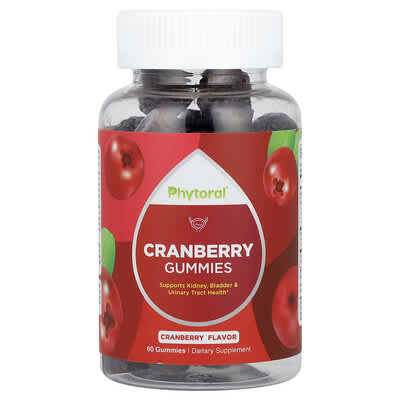 Phytoral, Cranberry Gummies, Cranberry Flavor, 500 mg, 60 Gummies (250 mg each gummy)