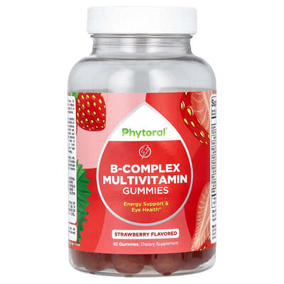 Phytoral, B-Complex Multivitamin Gummies, Strawberry Flavor, 60 Gummies