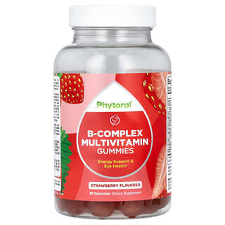 Phytoral, Gommes multivitaminées au complexe de vitamines B, Arôme fraise, 60 gommes
