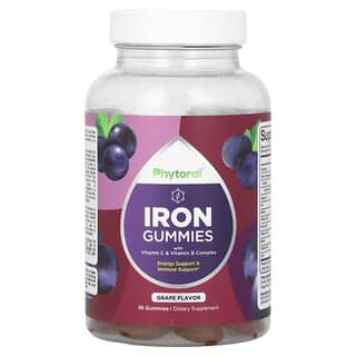 Phytoral, Iron Gummies with Vitamin C & Vitamin B Complex, Grape, 60 Gummies