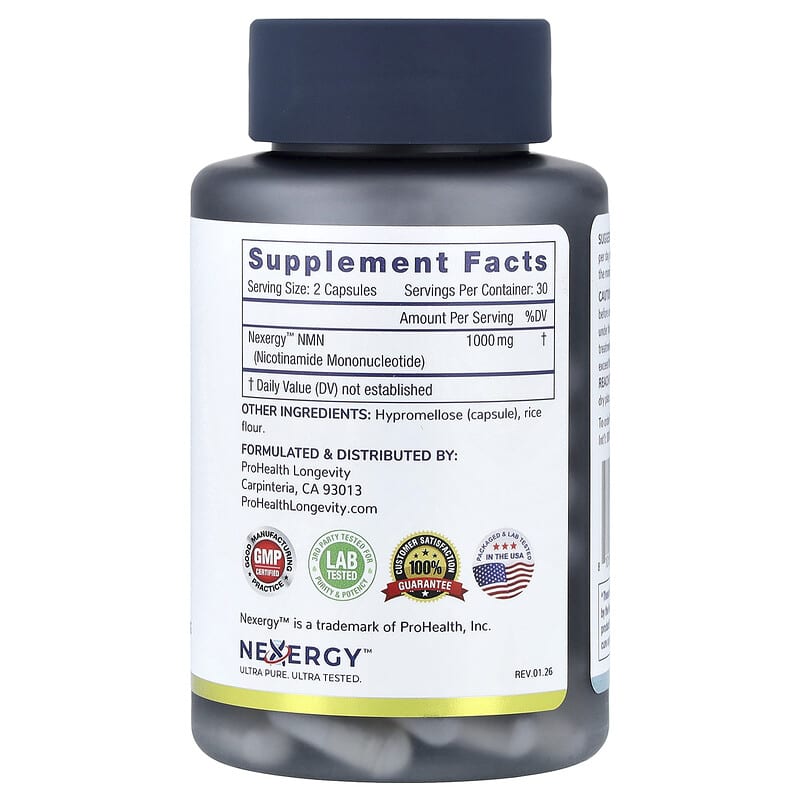 Essentials, NMN 1000, 60 Capsules (500 mg per Capsule)