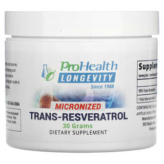 ProHealth Longevity, Trans-resveratrol micronizado, 30 g