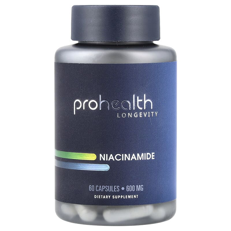 Nicotinamida, 600 mg, 60 Cápsulas