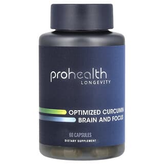 ProHealth Longevity, Optimized Curcumin, Brain and Focus, optimiertes Kurkumin, Gehirn und Konzentration, 60 Kapseln