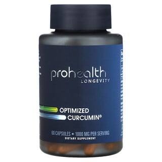 ProHealth Longevity, Curcumina optimizada, 1000 mg, 60 cápsulas (500 mg por cápsula)