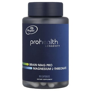 ProHealth Longevity, Brain-Mag Pro, L-treonato de magnesio, 90 cápsulas (48 mg por cápsula)