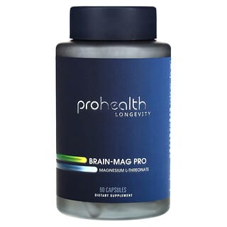 ProHealth Longevity, Brain-Mag Pro, 마그네슘 L-트레온산, 캡슐 90정