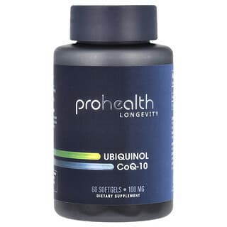 ProHealth Longevity, Ubiquinol y CoQ10, 100 mg, 60 cápsulas blandas
