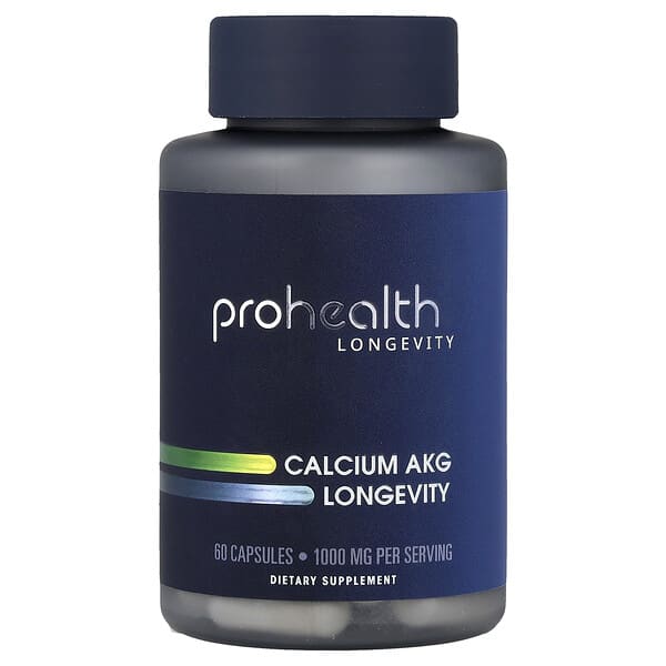 Calcium AKG Longevity, 60 Capsules (500 mg per Capsule)
