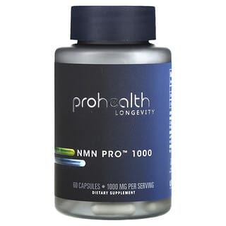 ProHealth Longevity, Uthever, NMN Pro 1000, Suplemento de mononucleótido de β-nicotinamida, 1000 mg, 60 cápsulas (500 mg por cápsula)