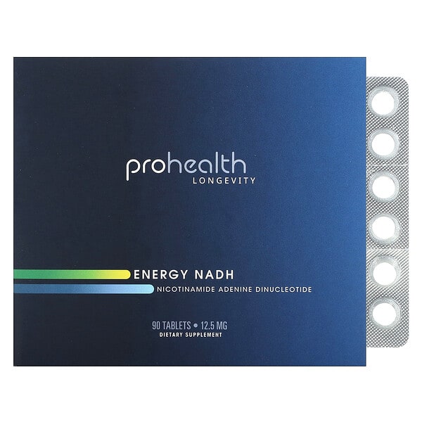 ProHealth Longevity‏, "Energy NADH, ניקוטינמיד אדנין דינוקלאוטיד, 12.5 מ""ג, 90 טבליות"