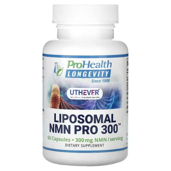 ProHealth Longevity‏, "NMN Pro 300 ליפוזומלי, 150 מ""ג, 60 כמוסות."