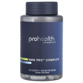 ProHealth Longevity, NMN Pro Complete, Nahrungsergänzungsmittel mit NMN, 2.500 mg, 120 Kapseln (625 mg pro Kapsel)