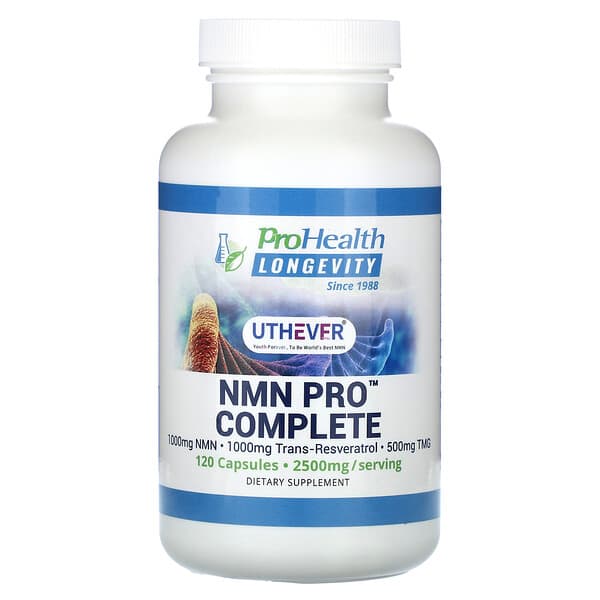 ProHealth Longevity‏, תוסף תזונה NMN Pro Complete, ‏625 מ"ג, 120 כמוסות