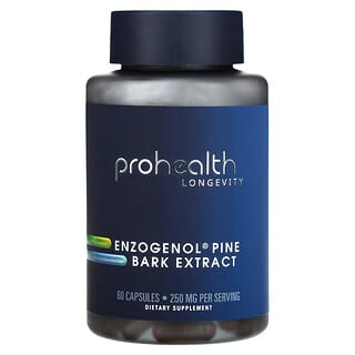 ProHealth Longevity, Extrait d'écorce de pin Enzogenol, 250 mg, 60 capsules (125 mg par capsule)