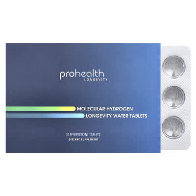 ProHealth Longevity, Molecular Hydrogen, Longevity Help Instant Dissolve Tablets, 30 Effervescent Tablets (80 mg Each)