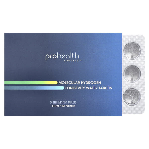 ProHealth Longevity Molecular Hydrogen, Longevity Water Tablets, 30 Effervescent Tablets