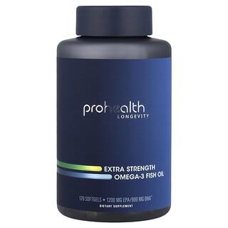 ProHealth Longevity, Huile de poisson riche en oméga-3, Extrapuissante, 120 capsules à enveloppe molle (1000 mg par capsule à enveloppe molle)