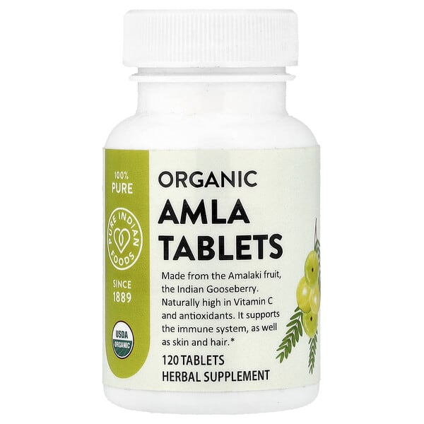 Organic Amla Tablets, 120 Tablets (400 mg per Tablet)